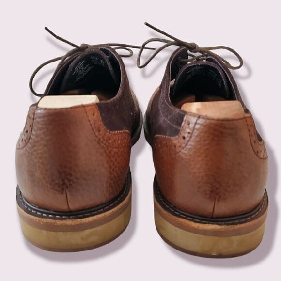 Lands End Astor Wingtip Men's 10.5 Homme Spice Brown Dress Shoes | BUCKS | EUC - Picture 5 of 8